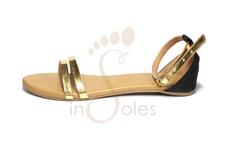 XMAS101 Gold | InSoles Flats Shoes Sandals Footwear